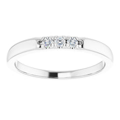 14K White .08 CTW Natural Diamond Anniversary Band