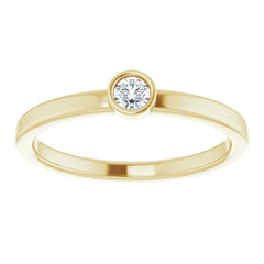 14K Yellow 3 mm Natural White Sapphire Ring