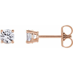 14K Rose Gold 4 mm Stuller Lab-Grown Moissanite Earrings