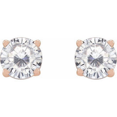 14K Rose Gold 5 mm Stuller Lab-Grown Moissanite Earrings