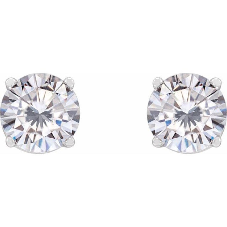 Sterling Silver 5.5 mm Stuller Lab-Grown Moissanite Earrings