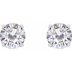Sterling Silver 5.5 mm Stuller Lab-Grown Moissanite Earrings