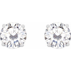 Platinum 6.5 mm Stuller Lab-Grown Moissanite Stud Earrings