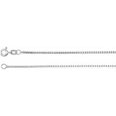 14K White 1.3 mm Diamond-Cut Box 20" Chain