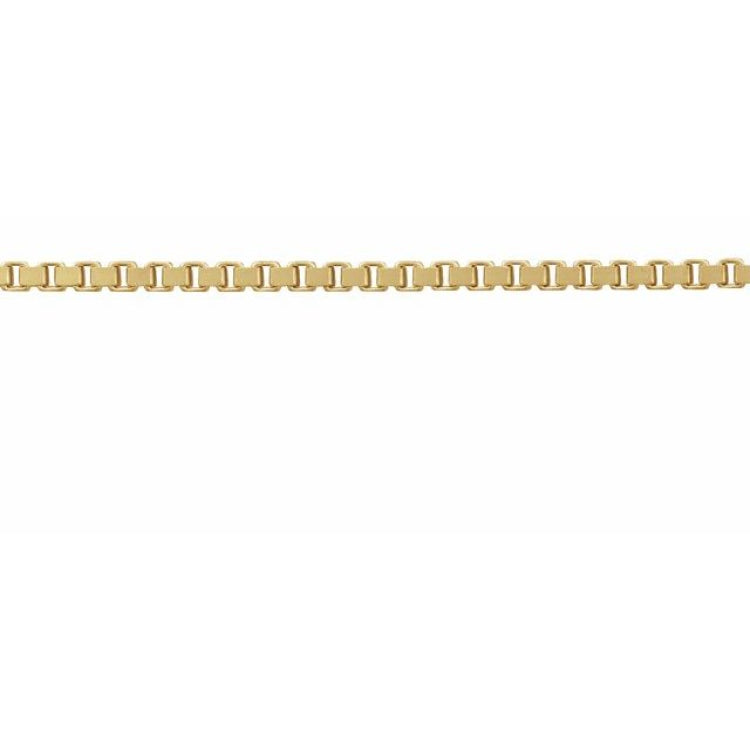 14K Yellow Recycled Metal 1.3 mm Diamond-Cut Box Chain by the Inch