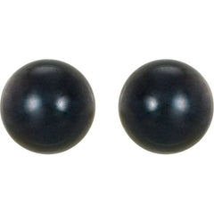 14K White  8 mm Cultured Black Akoya Pearl Earrings