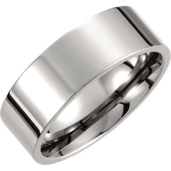 Titanium 8 mm Flat Polished Band Size 8