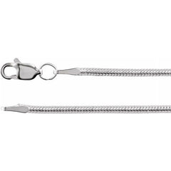 Sterling Silver 1.5 mm Snake 16" Chain