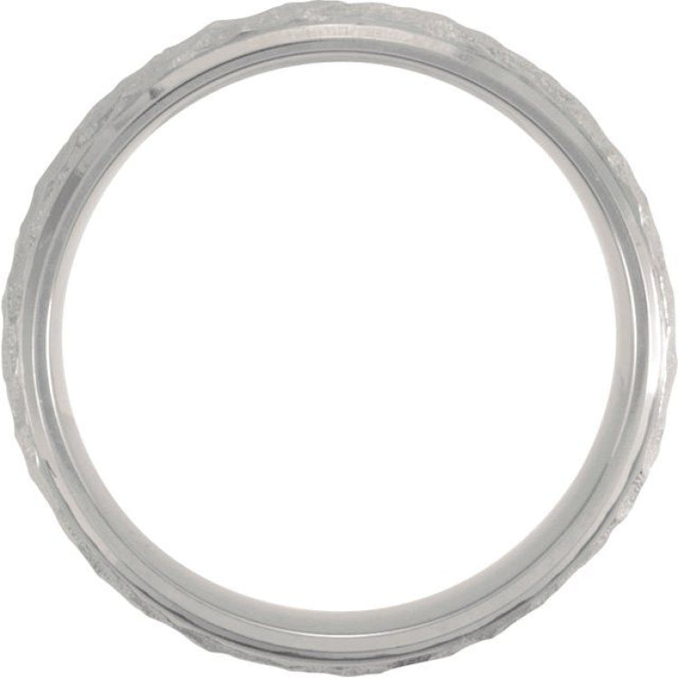 Titanium 7 mm Beveled-Edge Inlay Band Size 7.5