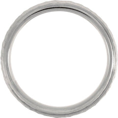 18K Rose Gold-Plated & Titanium 7 mm Beveled-Edge Band with Hammered Finish Size 7.5