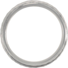 18K Yellow Gold-Plated & Titanium 7 mm Beveled-Edge Band with Hammered Finish Size 9