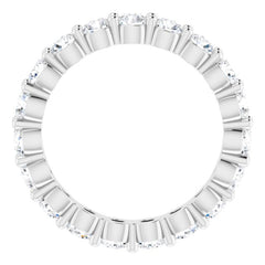 14K White 2 CTW Natural Diamond Eternity Band Size 8.5