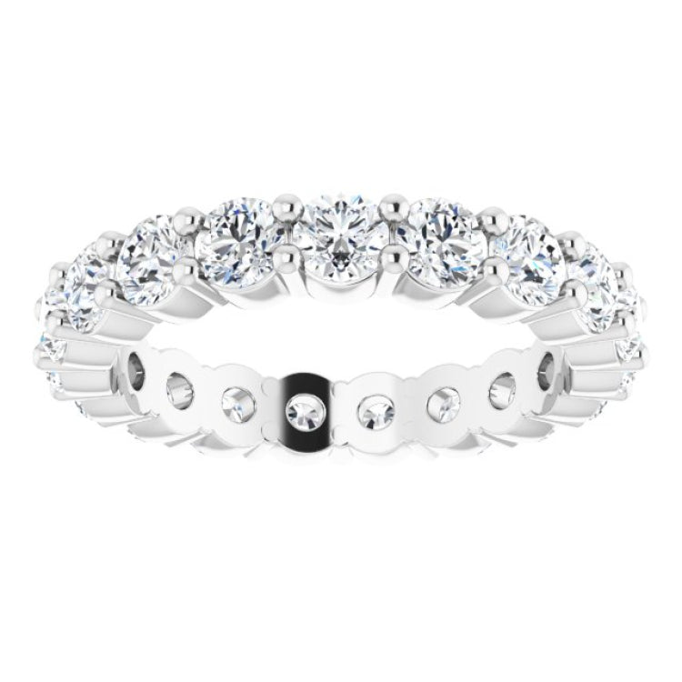 14K White 2 CTW Natural Diamond Eternity Band Size 8.5