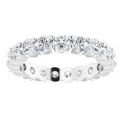 14K White 2 CTW Natural Diamond Eternity Band Size 8.5