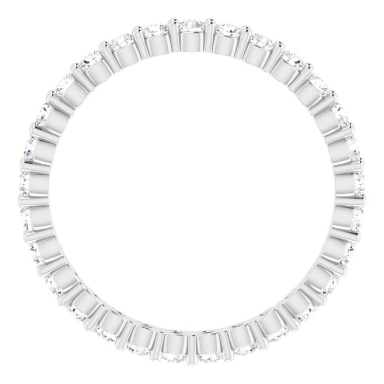 14K White 1/2 CTW Natural Diamond Eternity Band Size 6