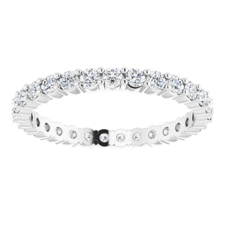 14K White 1/2 CTW Natural Diamond Eternity Band Size 6