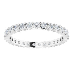 14K White 1/2 CTW Natural Diamond Eternity Band Size 6