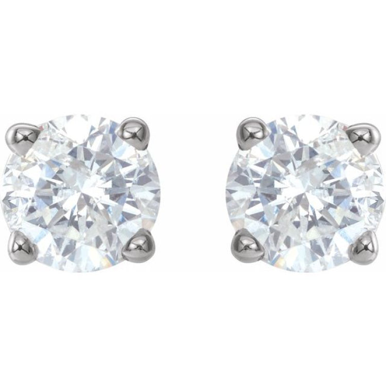 14K White 3/4 CTW Natural Diamond Stud Earrings