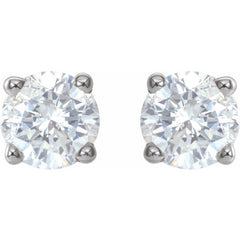 14K White 3/4 CTW Natural Diamond Stud Earrings