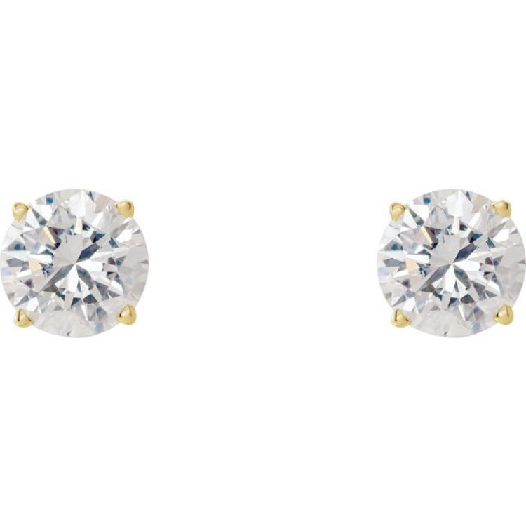 14K Yellow Gold 1 1/2 CTW Natural Diamond Earrings