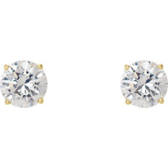 14K Yellow Gold 1 1/2 CTW Natural Diamond Earrings
