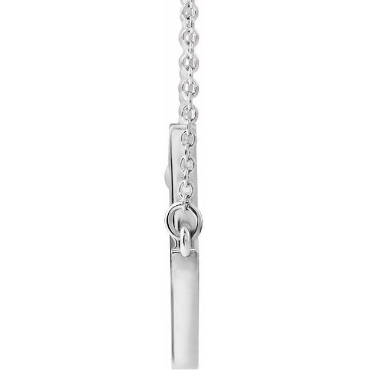 Sterling Silver 28x16.2 mm Sideways Cross 16-18" Necklace