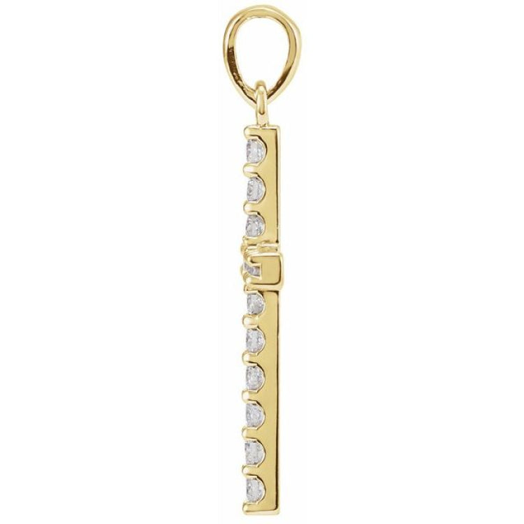 14K Yellow 1 1/4 CTW Natural Diamond Cross Pendant