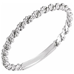 Platinum 2 mm Twisted Rope Band