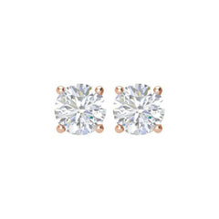 14K Rose 2 CTW Natural Diamond Stud Earrings