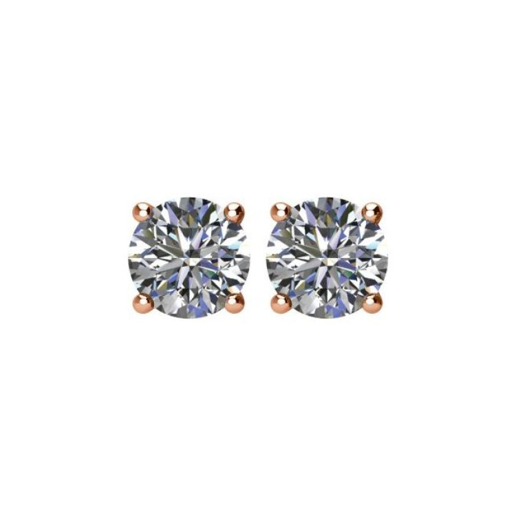 14K Rose 1 CTW Natural Diamond Earrings