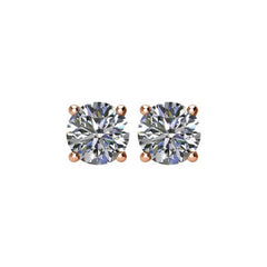 14K Rose 1 CTW Natural Diamond Earrings