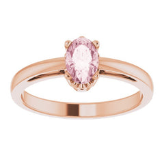 14K Rose Natural Pink Morganite Ring