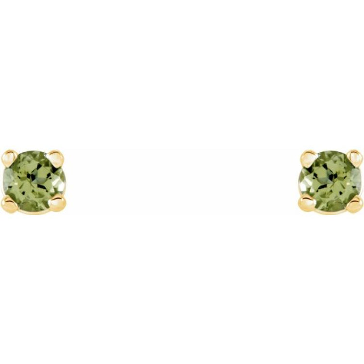 14K Yellow 2.5 mm Natural Peridot Stud Earrings