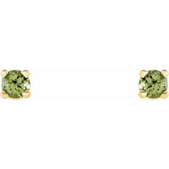 14K Yellow 2.5 mm Natural Peridot Stud Earrings