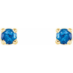 14K Yellow 2.5 mm Natural Swiss Blue Topaz Stud Earrings