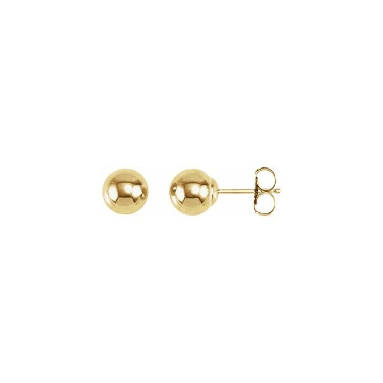 14K Yellow 6 mm Ball Earrings