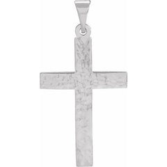 10K White 23x15.9 mm Cross Pendant