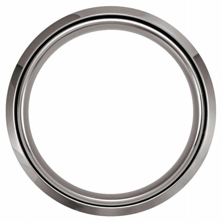 Tungsten 8 mm Beveled-Edge Comfort-Fit Band Size 10.5