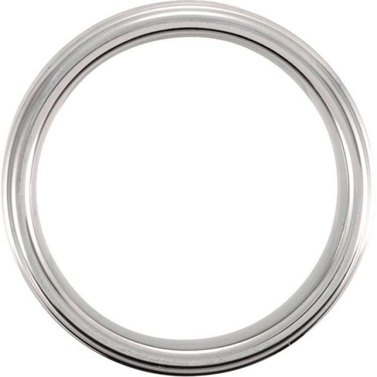 Tungsten 6 mm Satin and Polished Edge Band Size 8.5