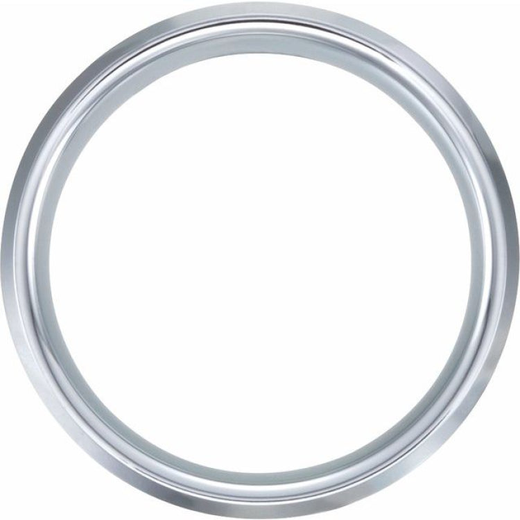 White Tungsten 8 mm Beveled-Edge Comfort-Fit Band Size 13.5