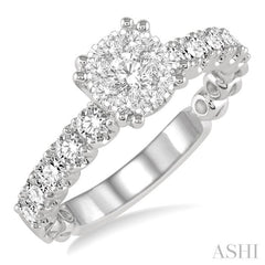 1 Ctw Diamond Lovebright Ring in 14K White Gold