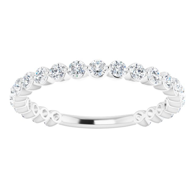 14K White 3/4 CTW Lab-Grown Diamond Anniversary Band