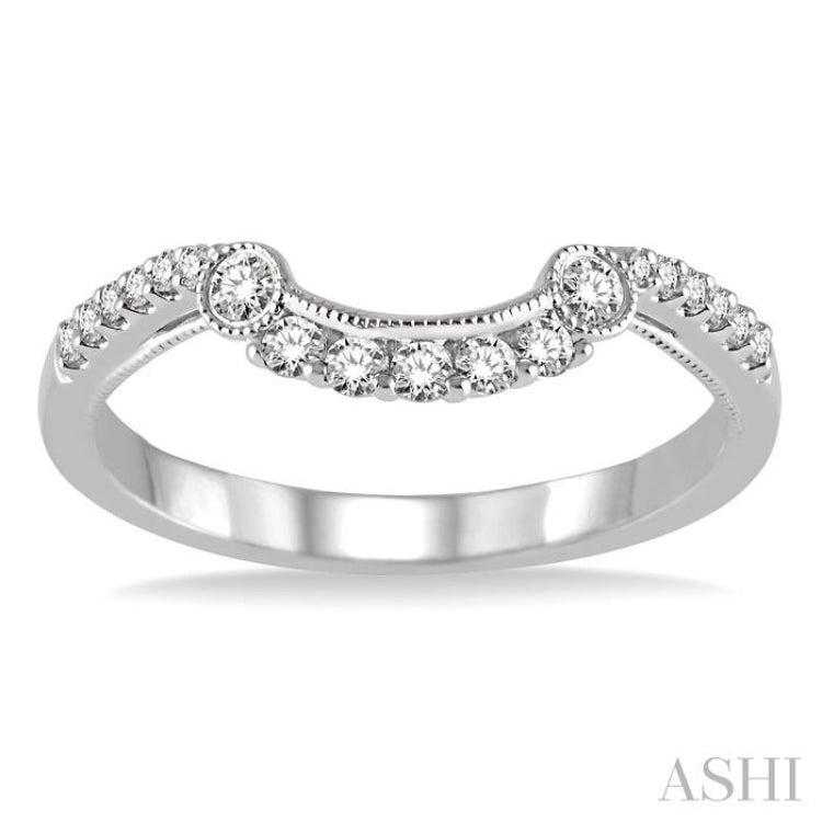 1/5 Ctw Round Cut Diamond Wedding Band in 14K White Gold