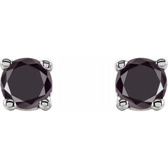 14K White 1/8 CTW Natural Black Diamond Stud Earrings