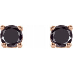 14K Rose 1/5 CTW Natural Black Diamond Stud Earrings