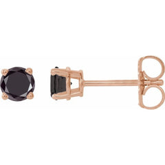 14K Rose 1/2 CTW Natural Black Diamond Earrings