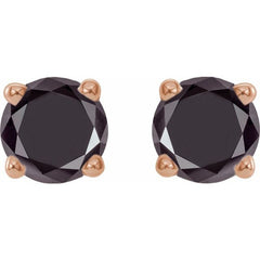 14K Rose 1/2 CTW Natural Black Diamond Earrings