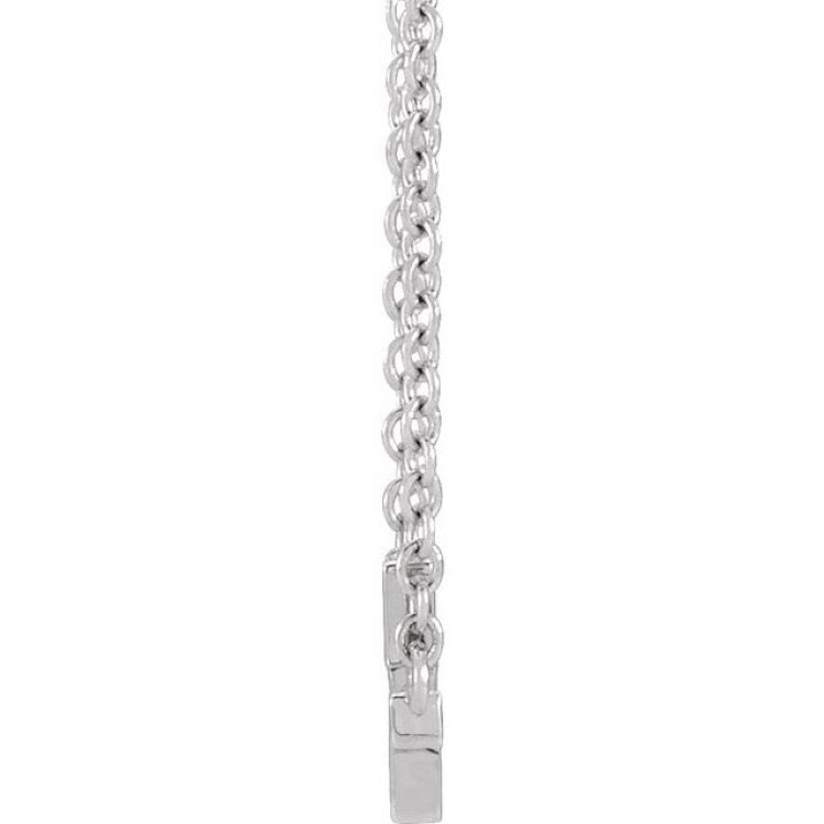 Sterling Silver 12x5.9 mm Sideways Cross 16-18" Necklace