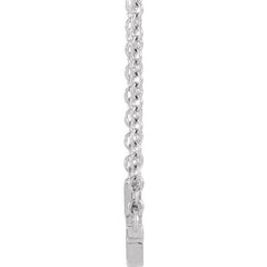 Sterling Silver 12x5.9 mm Sideways Cross 16-18" Necklace