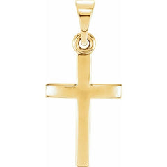 10K Yellow 15.2x7.3 mm Cross Pendant